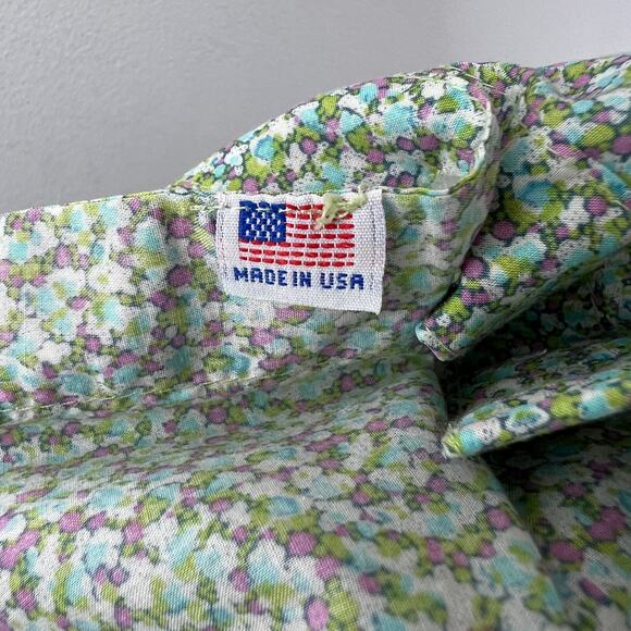 STEVEN ALAN Green Pink Shirt Cotton Floral Long Sleeve Button-Up USA S Small - Picture 7 of 8